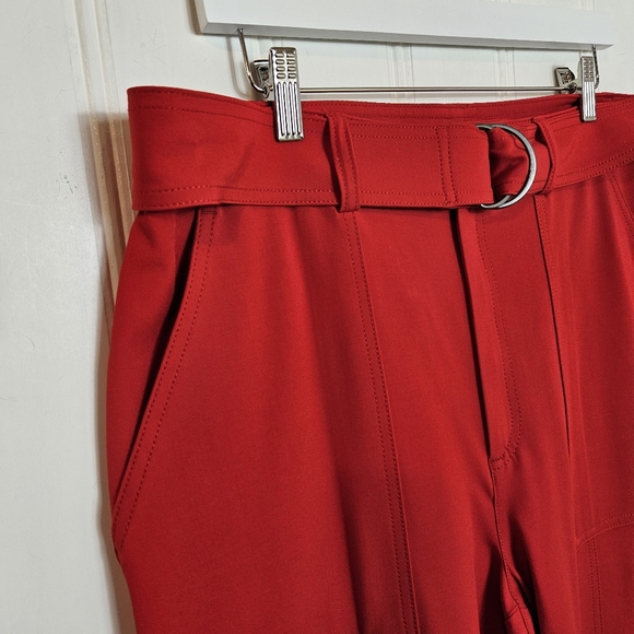 Banana Republic Cargo Pants Womens Size 16 Red High-Rise Belted - Picture 5 of 15